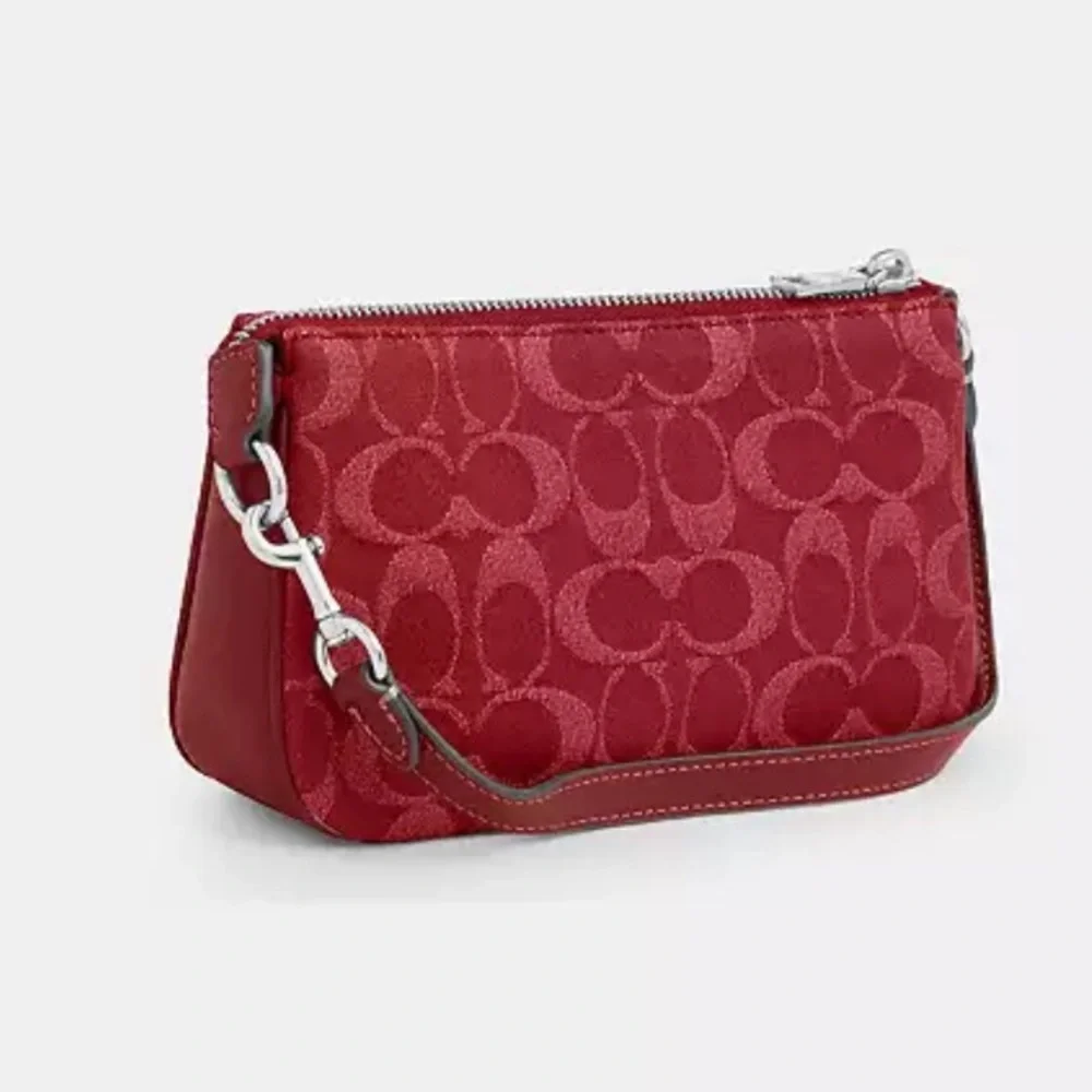 COACH Nolita 19 in Signature Denim Shoulder Bag - True Red / Silver - Picture 3 of 9